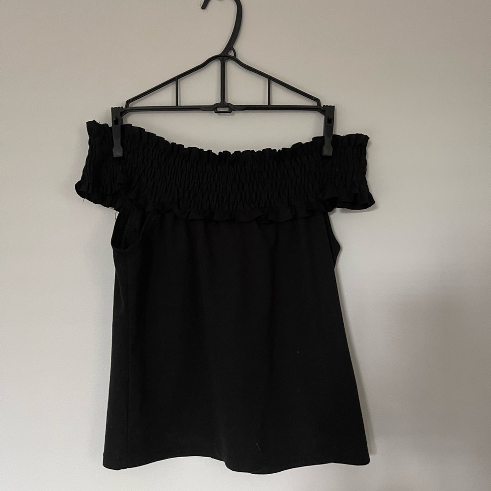 Zara off the shoulder black top